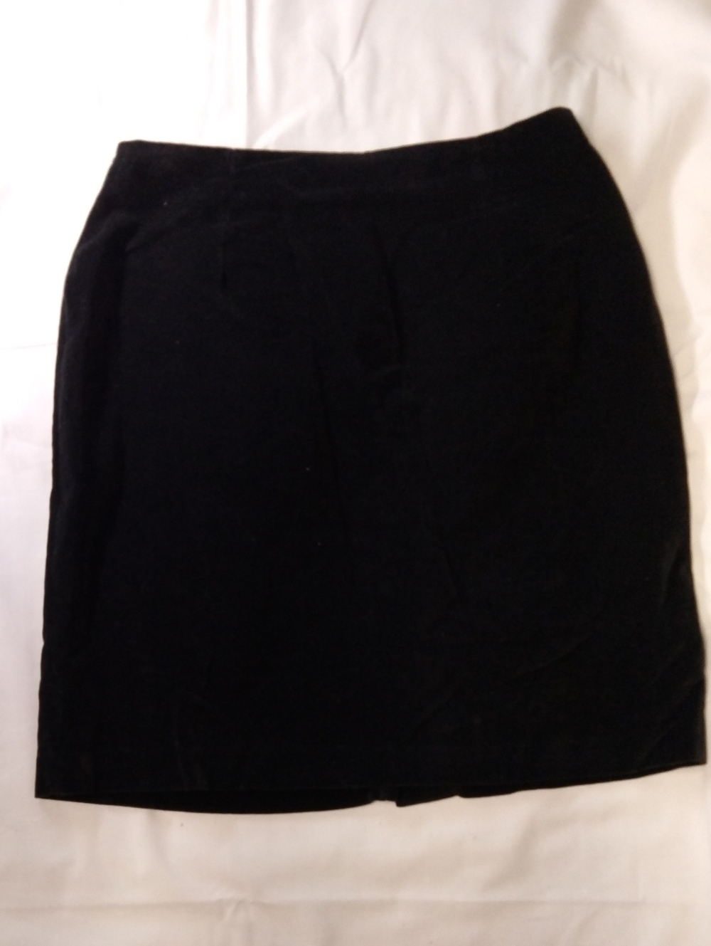Classic Black Velvet Cotton Pencil Skirt — Timeless Work-to-Evening Staple